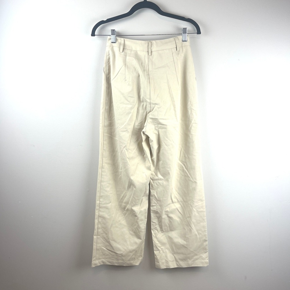 NWT Commense Tan High Waist Pleated Cropped Trouser XS - Picture 3 of 6